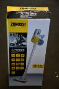 A new Zanussi Airwave Yellow cordless rechargeable 130W, 1Ltr 3 in 1 hand stick vacuum cleaner (