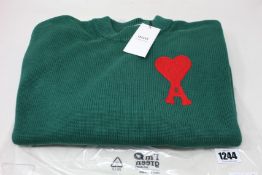An as new AMI Alexandre Mattiussi oversize Ami de Cœur sweater in green (M - RRP £325).