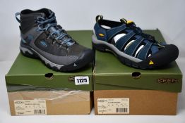 A pair of women's as new Keen Targhee III Mid boots (UK 5.5) and a pair of men's Newport H2 (UK 9).