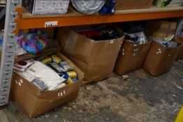 A large quantity of miscellaneous items to include clothing, toiletries/cosmetics, stationery,