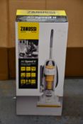A new Zanussi Air Speed ll bagless cyclonic upright vacuum cleaner (ZAN2020UR).