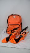 A pair of pre-owned Prada orange shoes with flame design (EU 39, wear to sole but good condition)
