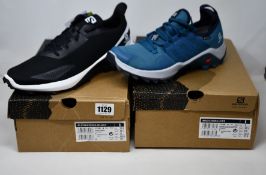 Two pairs of as new Salomon footwear; Madcross GTX (UK 9) and Alphacross Blast (UK 10.5).