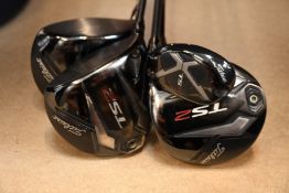 Four pre-owned Titleist golf clubs to include; a Titleist TS2 8.5 degree driver, two Titleist TS2