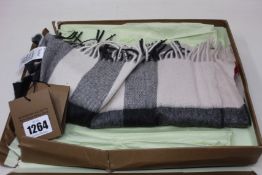 An as new Burberry cashmere scarf in stone check.