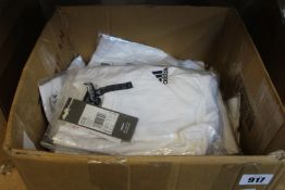 A quantity of children's as new Adidas White T-shirts (Assorted sizes, approximately 30).