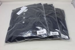 Three as new Sirplus navy organic cotton long sleeve polo shirts (All M - RRP £95 each).