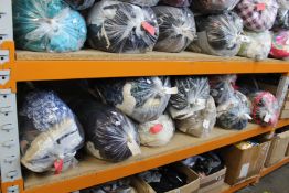 Nine bags of pre-owned clothing and related items.