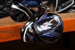 Four pre-owned Callaway golf clubs to include; a Callaway XR 10.5 degree driver, a Callaway XR 5
