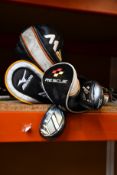 Five branded pre-owned golf clubs to include; a TaylorMade Rescue 4 hybrid, a TaylorMade 2W 10.5