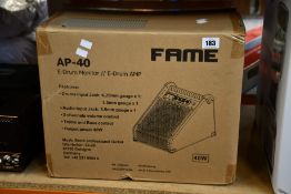 A boxed as new Fame AP-40 Fame Drum Monitor 40W.