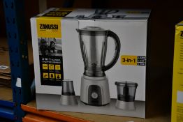 A new Zanussi Grey 3 in 1 blender, chopper, grinder (ZBL 853GC).