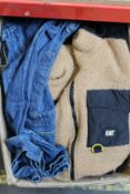 Ten items of as new Caterpillar clothing to include coats, gilet and dungarees.