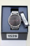 A man's boxed as new Tommy Hilfiger James Analogue Quartz Watch with stainless steel bracelet (