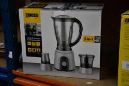 A new Zanussi Grey 3 in 1 blender, chopper, grinder (ZBL 853GC).