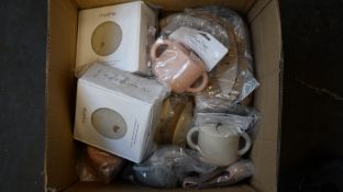 A quantity of Mushie Silicone Baby Bibs (Approximately 30, in various colours), two Mushie Extra