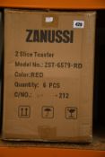 Six new Zanussi Red 2 slice Toasters (ZST - 6579).