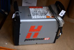 A pre-owned Hypertherm Powermax 65 400V Plasma Cutter without torch.