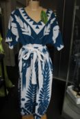 An as new Farm Rio blue patchwork embroidered dress (XL - RRP £220).