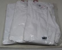 Three men's as new Derek Rose London white long sleeve T-shirts (XXL - RRP £100 each).