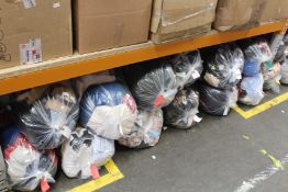 Twelve bags of pre-owned clothing and related items.
