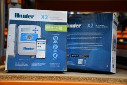 Two boxed as new Hunter 14 station Wi-Fi capable irrigation controllers.