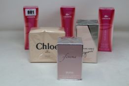 Three Lacoste Touch of Pink eau de toilette (50m), a Hugo Boss Femme eau de toilette (75ml), a