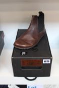 A pair of men's as new VIBAe brown leather boots (UK 9).