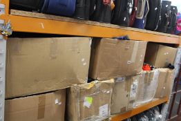Eight boxes of pre-owned clothing and related items.