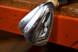 Two Mizuno JPX 921 iron G and P golf clubs with Recoil ESX shafts (Both Right-handed).