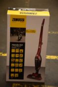A new Zanussi Red Handy Go 2 in 1, 95W, 0.55L rechargeable cordless vacuum cleaner (ZANDX75).