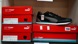Three pairs of as new Puma Soft Foam+ MAPF1 Track Racer trainers (All UK 8).