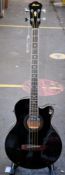 An Ibanez AEB8E acoustic/electric bass in Black.