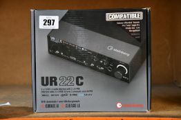 A boxed as new Steinberg UR 22 C audio and midi interface.