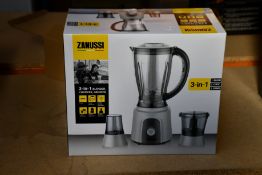 A new Zanussi Grey 3 in 1 blender, chopper, grinder (ZBL 853GC).