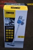 A new Zanussi Airwave Blue cordless rechargeable 130W, 1Ltr 3 in 1 hand stick vacuum cleaner (ZHS-
