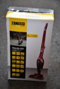 A new Zanussi Red Handy Go 2 in 1, 95W, 0.55L rechargeable cordless vacuum cleaner (ZANDX75).