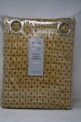 One pair of John Lewis - Rona Weave Ochre Eyelet Curtains (228 x 228cm).