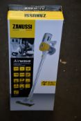 A new Zanussi Airwave Yellow cordless rechargeable 130W, 1Ltr 3 in 1 hand stick vacuum cleaner (