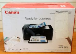 A boxed as new Canon TR4550 Multifunction Inkjet Printer in Black (Box opened, damage to box).