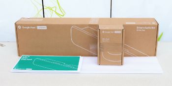 COLLECTION ONLY: A boxed as new Lenovo Google Meet Audio Bar and Mic Pod in Charcoal (Boxes