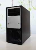 A pre-owned desktop PC with intel i7-4770S CPU, 16GB RAM and 3 x 500GB WD Black HDDs in black/silver