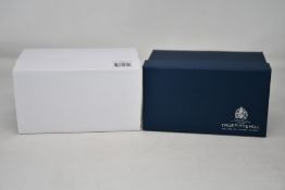 A boxed as new Truefitt & Hill Faux Horn Edwardian Shaving Set; Badger Brush, Mach III Razor and