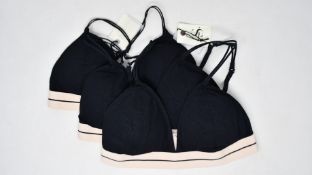 Five as new Love Stories Darling bras in black (Size 3/36 A-B - RRP £47 each).