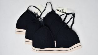 Five as new Love Stories Darling bras in black (Size 3+/36 C-D - RRP £47 each).
