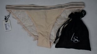 Eleven pairs of as new Love Stories Wild Rose briefs in sand (Assorted sizes).
