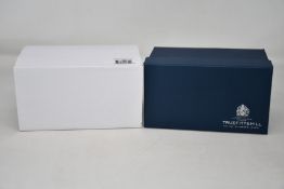 A boxed as new Truefitt & Hill Faux Horn Edwardian Shaving Set; Badger Brush, Mach III Razor and