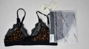 Eight as new Love Stories Love Lace leopard print bralettes (Assorted sizes - RRP £44 each).
