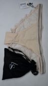 Eleven pairs of as new Love Stories Wild Rose briefs in sand (Assorted sizes).