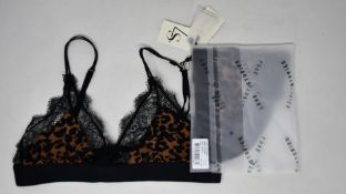 Eight as new Love Stories Love Lace leopard print bralettes (Assorted sizes - RRP £44 each).
